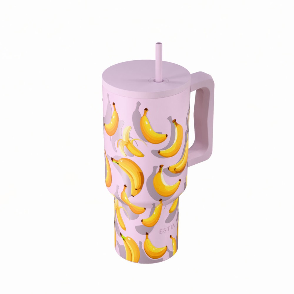 Estia Straw Tumbler Θερμός 900ml Save The Aegean Banana Mood