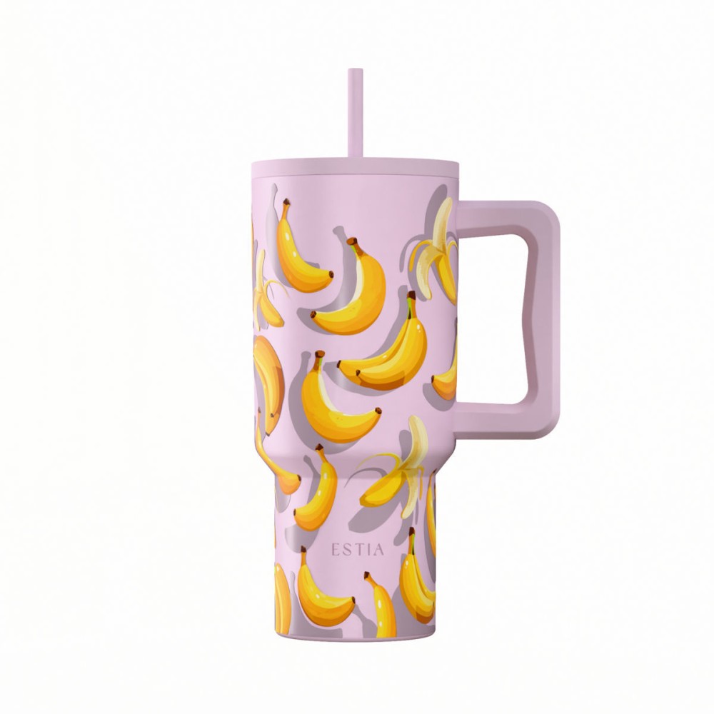 Estia Straw Tumbler Θερμός 900ml Save The Aegean Banana Mood