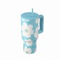 Estia Straw Tumbler Θερμός 900ml Save The Aegean Blue Daisy