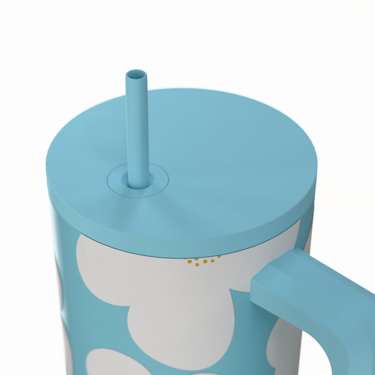 Estia Straw Tumbler Θερμός 900ml Save The Aegean Blue Daisy