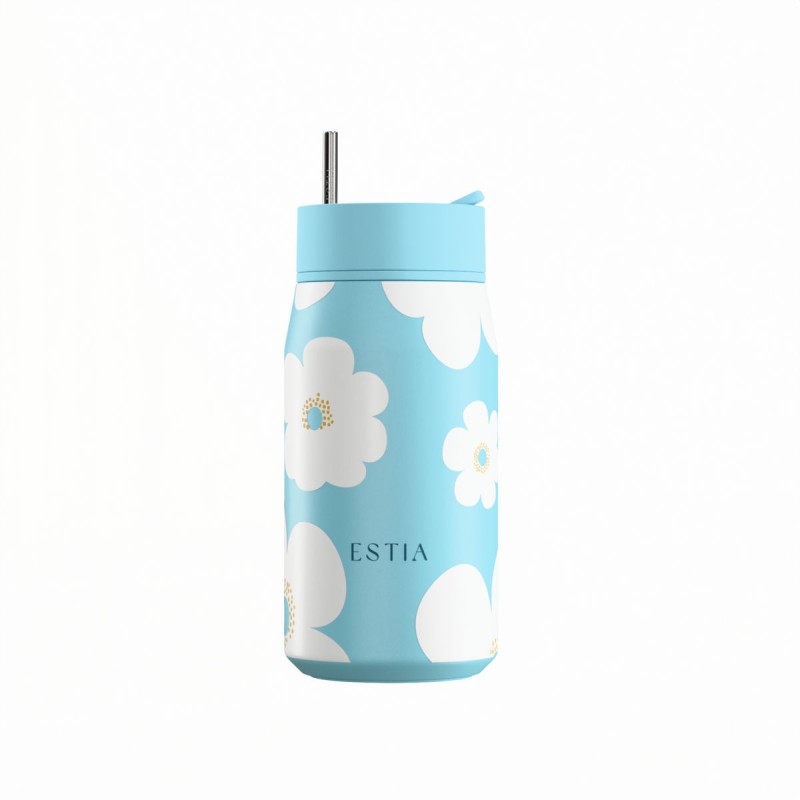 ESTIA Lens Ανοξείδωτο Θερμός 360ml Blue Daisy