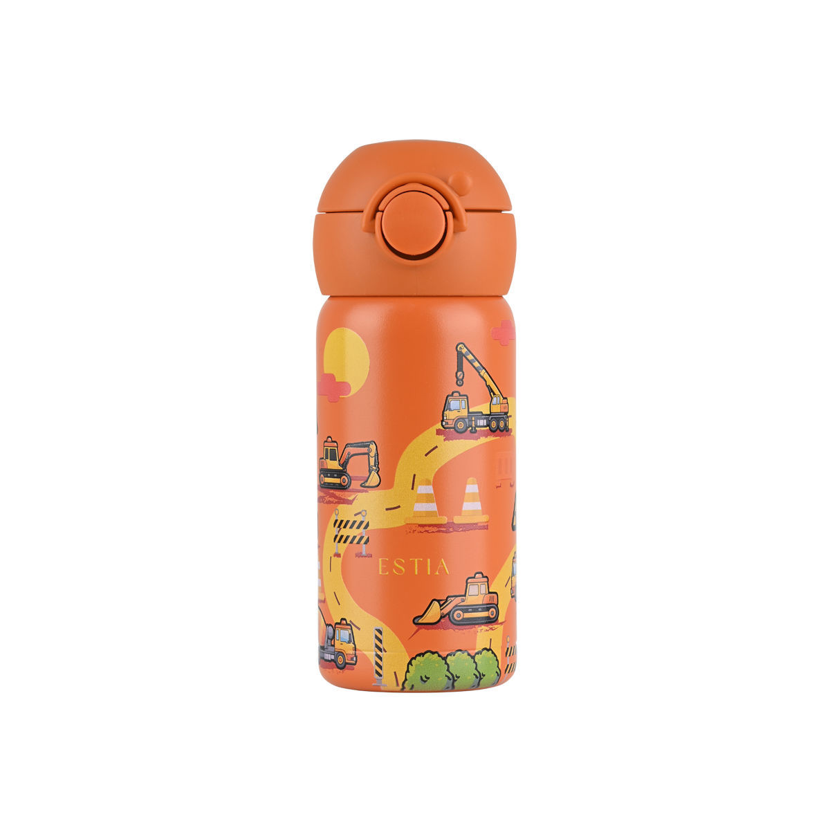 Estia Wonder Bottle Παιδικό Ανοξείδωτο Θερμός 350ml με Καλαμάκι Σιλικόνης, Λαβή Μεταφοράς & Κλιπ Ασφαλείας - The Big Build