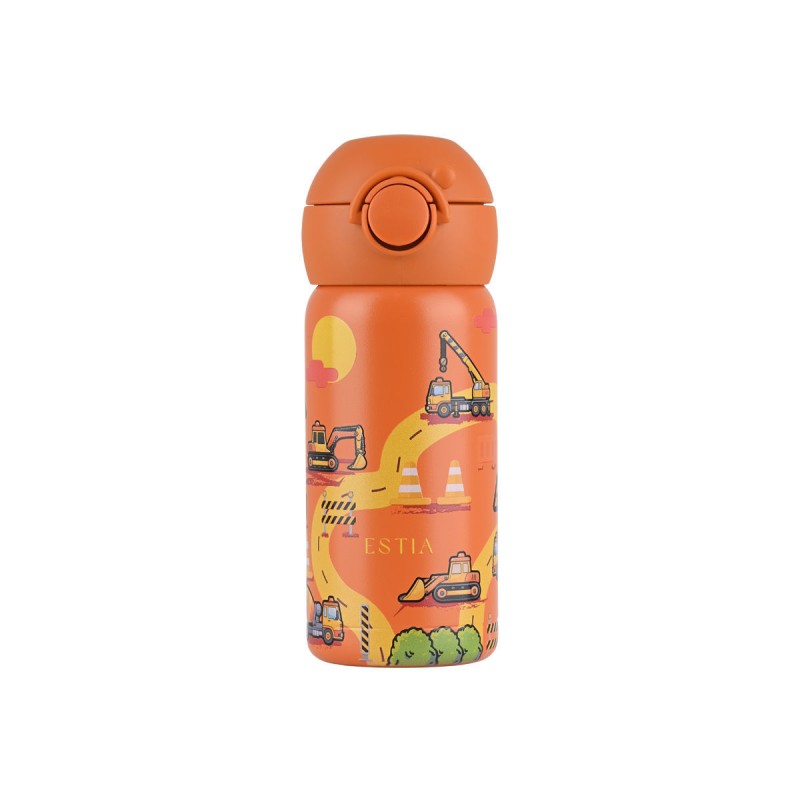 Estia Wonder Bottle Παιδικό Ανοξείδωτο Θερμός 350ml με Καλαμάκι Σιλικόνης, Λαβή Μεταφοράς & Κλιπ Ασφαλείας - The Big Build