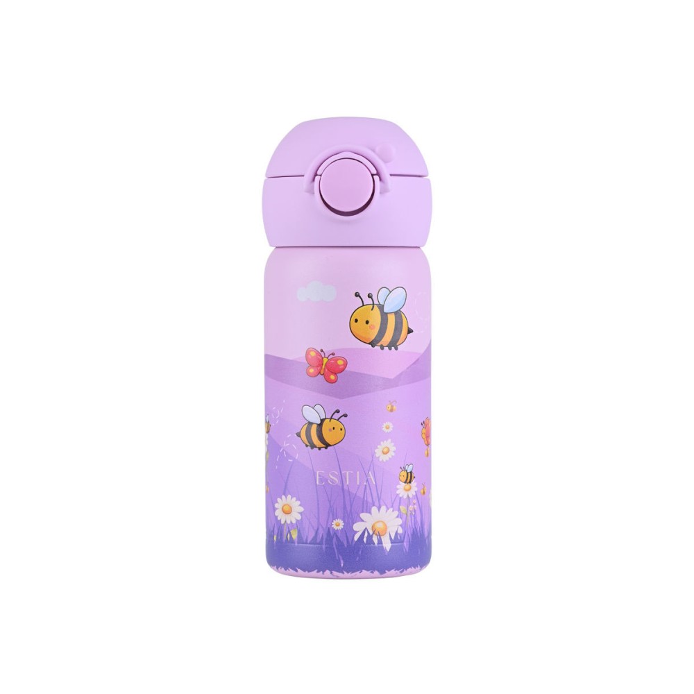 Estia Wonder Bottle Παιδικό Ανοξείδωτο Θερμός 350ml με Καλαμάκι Σιλικόνης, Λαβή Μεταφοράς & Κλιπ Ασφαλείας - Garden Friends