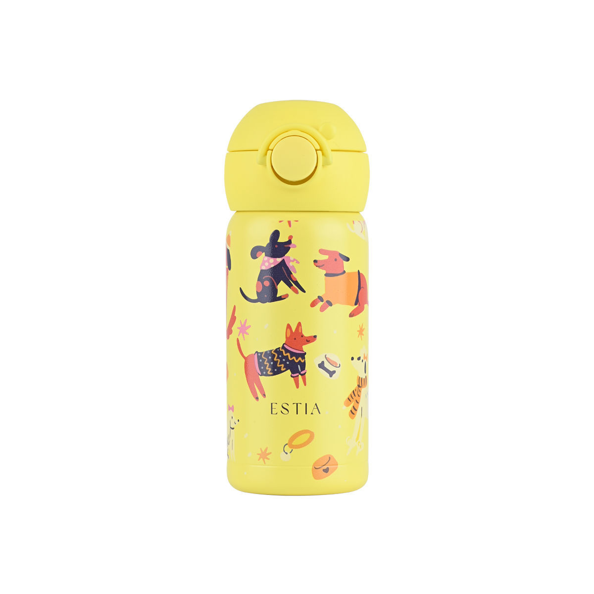 Estia Wonder Bottle Παιδικό Ανοξείδωτο Θερμός 350ml με Καλαμάκι Σιλικόνης, Λαβή Μεταφοράς & Κλιπ Ασφαλείας - Pet Party