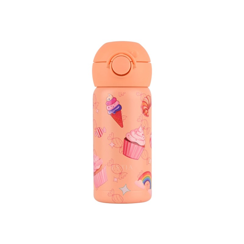 Estia Wonder Bottle Παιδικό Ανοξείδωτο Θερμός 350ml με Καλαμάκι Σιλικόνης, Λαβή Μεταφοράς & Κλιπ Ασφαλείας - Candy Sky