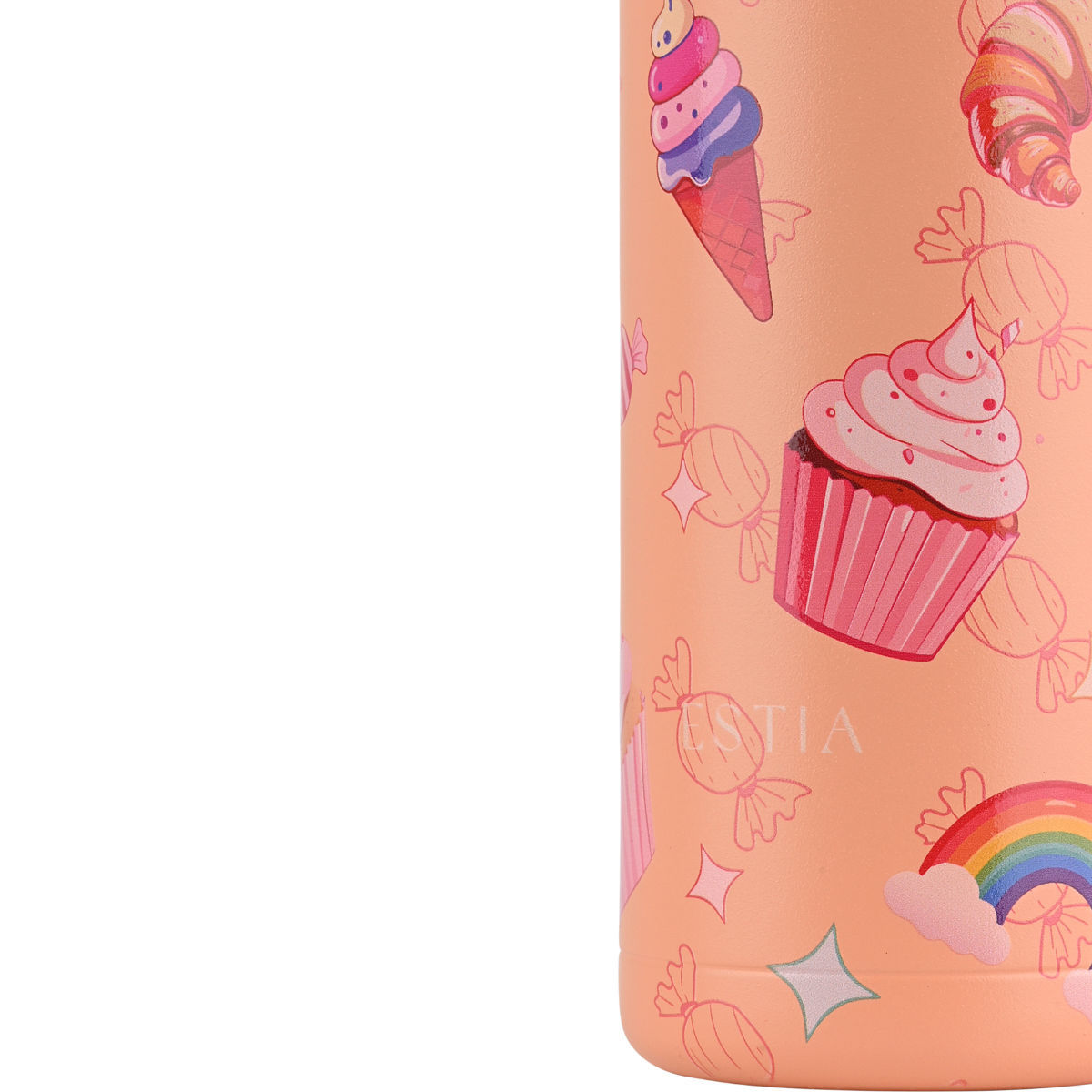 Estia Wonder Bottle Παιδικό Ανοξείδωτο Θερμός 500ml με Καλαμάκι Σιλικόνης, Λαβή Μεταφοράς & Κλιπ Ασφαλείας - Candy Sky