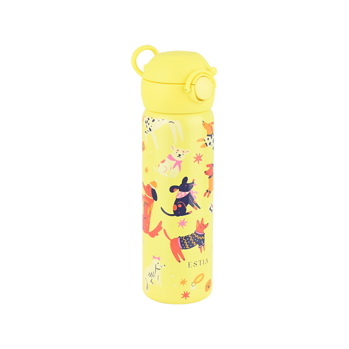 Estia Wonder Bottle Παιδικό Ανοξείδωτο Θερμός 500ml με Καλαμάκι Σιλικόνης, Λαβή Μεταφοράς & Κλιπ Ασφαλείας - Pet Party