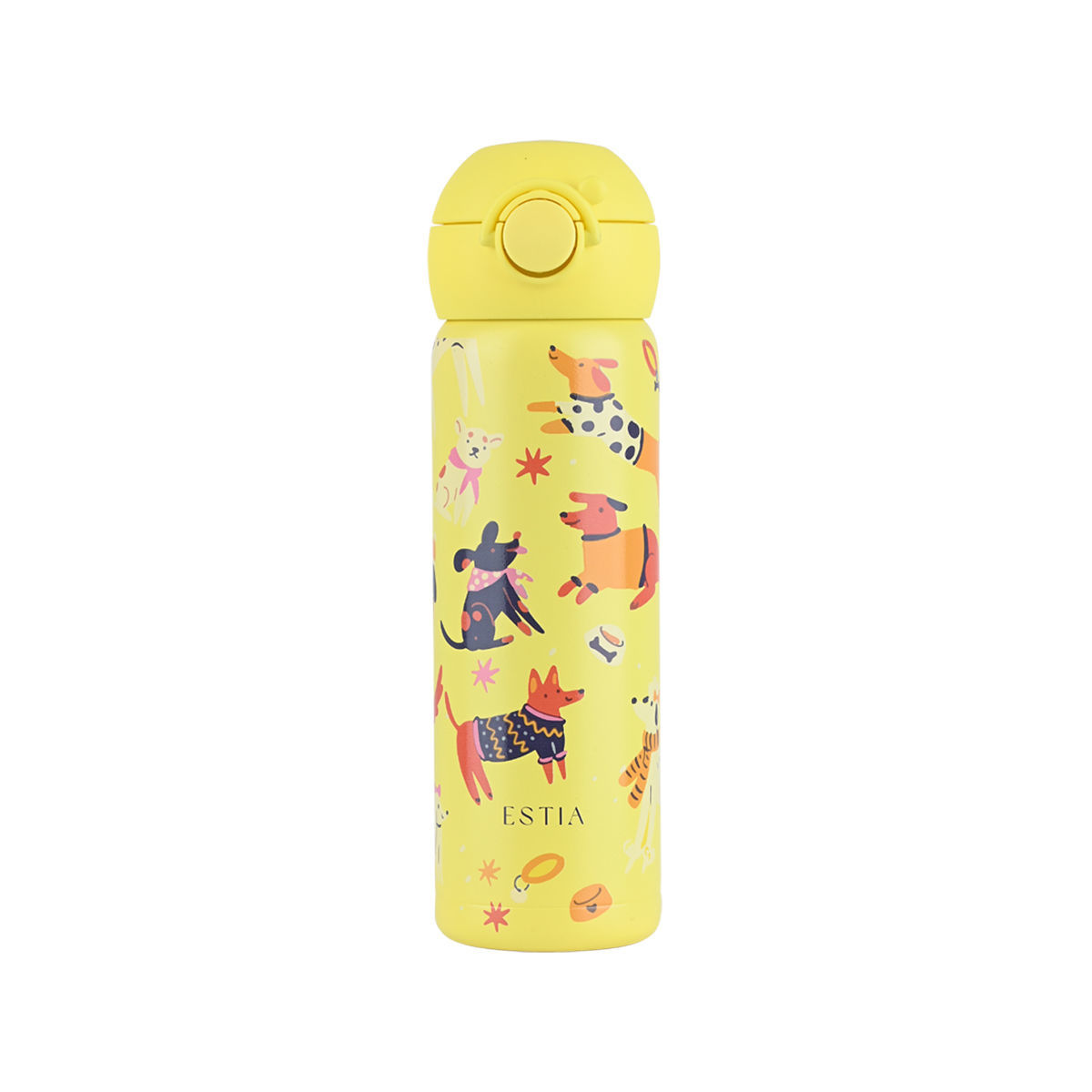 Estia Wonder Bottle Παιδικό Ανοξείδωτο Θερμός 500ml με Καλαμάκι Σιλικόνης, Λαβή Μεταφοράς & Κλιπ Ασφαλείας - Pet Party