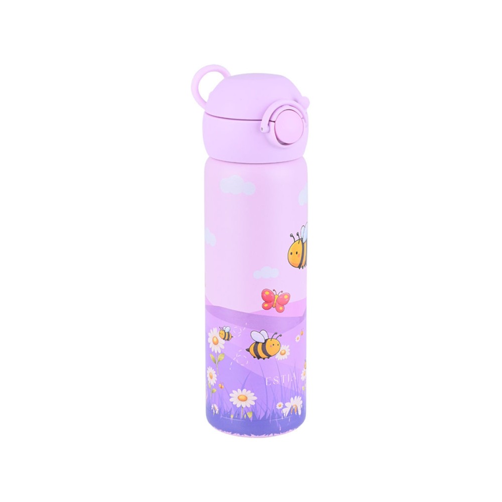 Estia Wonder Bottle Παιδικό Ανοξείδωτο Θερμός 500ml με Καλαμάκι Σιλικόνης, Λαβή Μεταφοράς & Κλιπ Ασφαλείας - Garden Friends