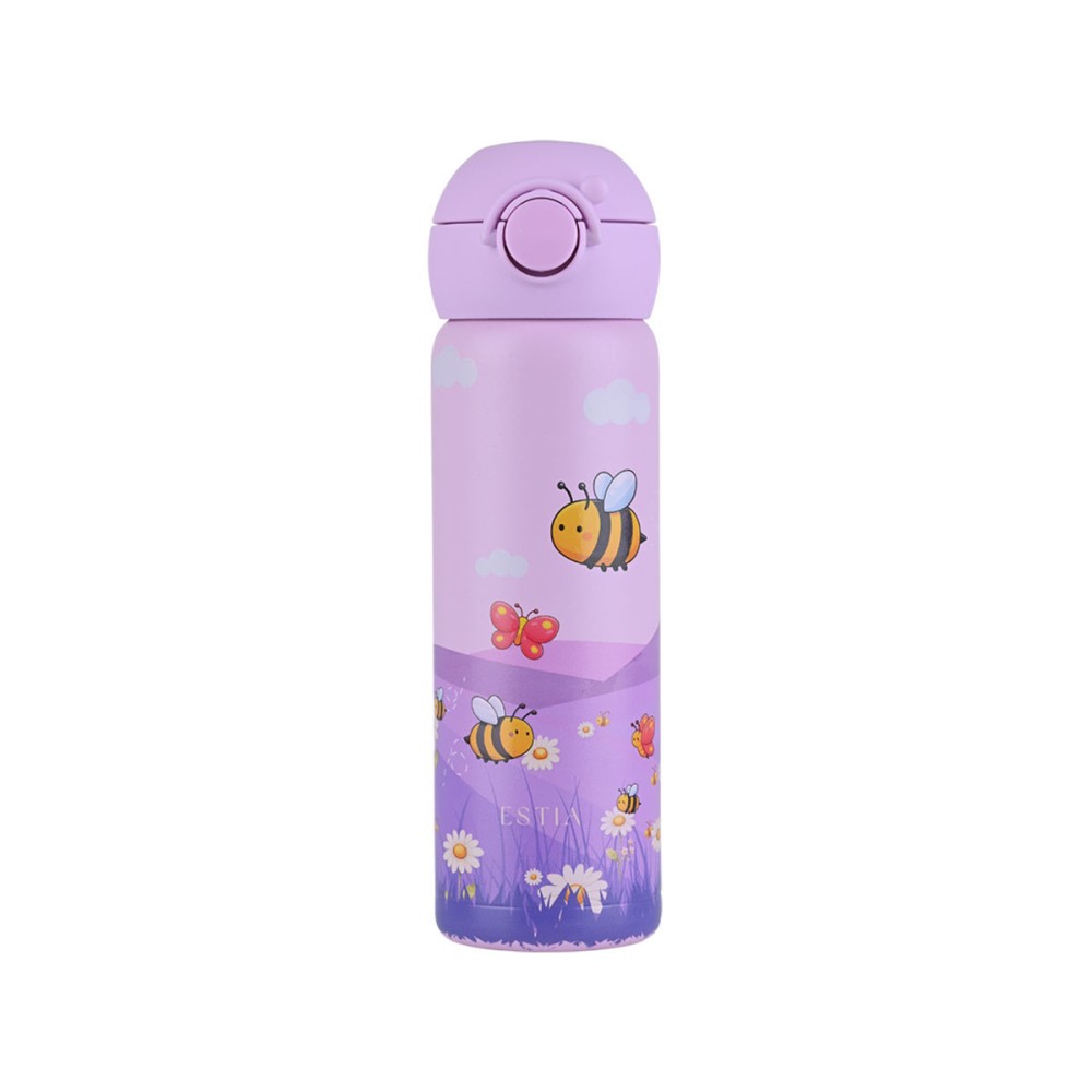 Estia Wonder Bottle Παιδικό Ανοξείδωτο Θερμός 500ml με Καλαμάκι Σιλικόνης, Λαβή Μεταφοράς & Κλιπ Ασφαλείας - Garden Friends