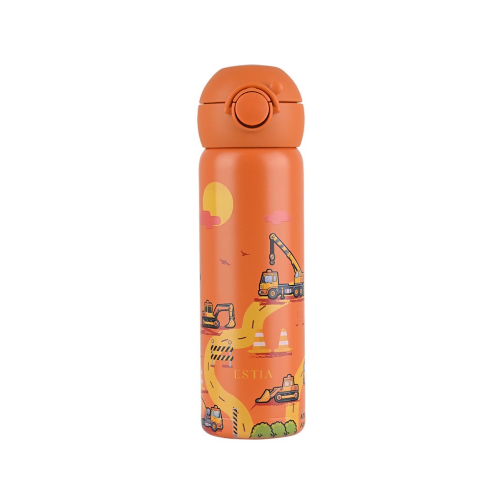 Estia Wonder Bottle Παιδικό Ανοξείδωτο Θερμός 500ml με Καλαμάκι Σιλικόνης, Λαβή Μεταφοράς & Κλιπ Ασφαλείας - The Big Build