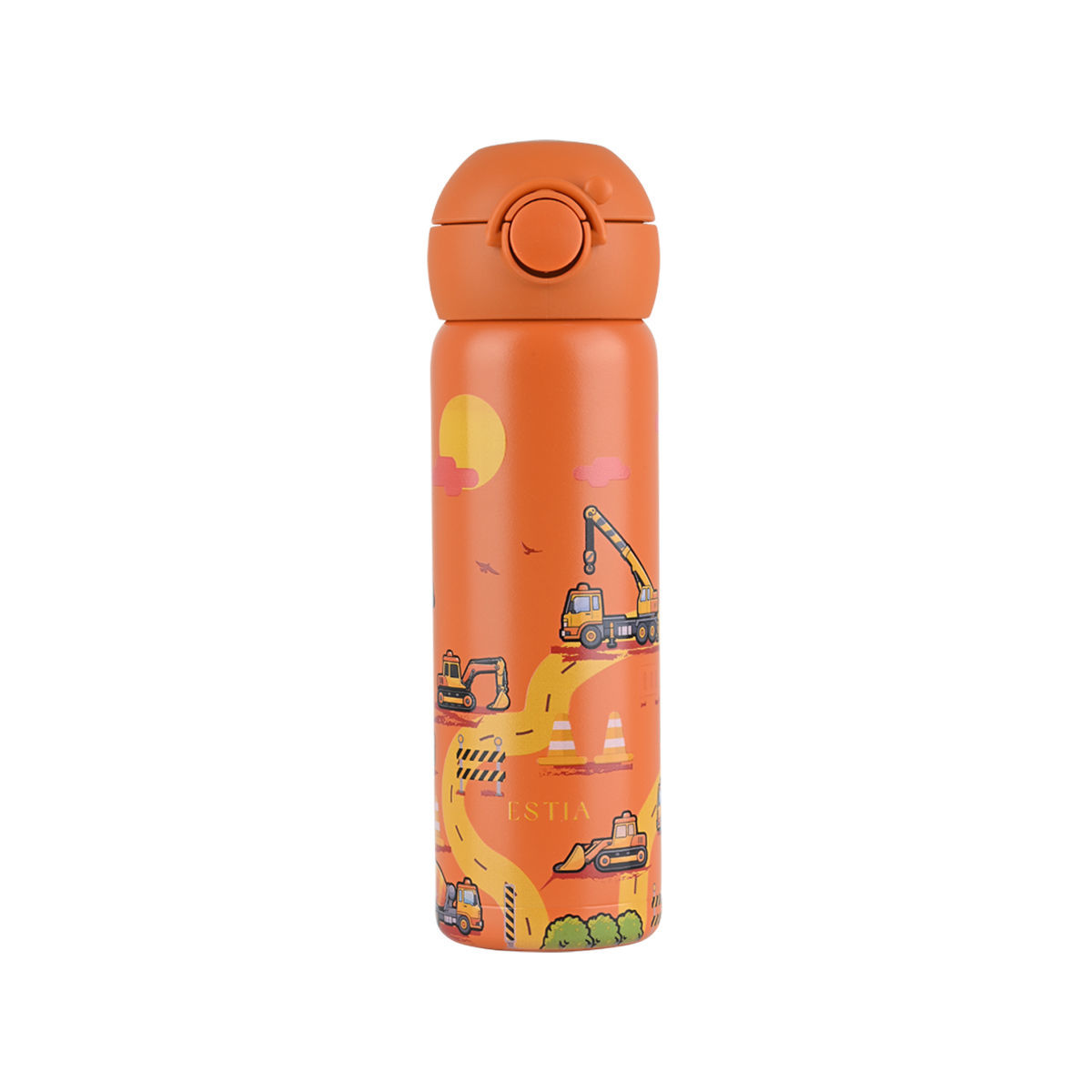 Estia Wonder Bottle Παιδικό Ανοξείδωτο Θερμός 500ml με Καλαμάκι Σιλικόνης, Λαβή Μεταφοράς & Κλιπ Ασφαλείας - The Big Build