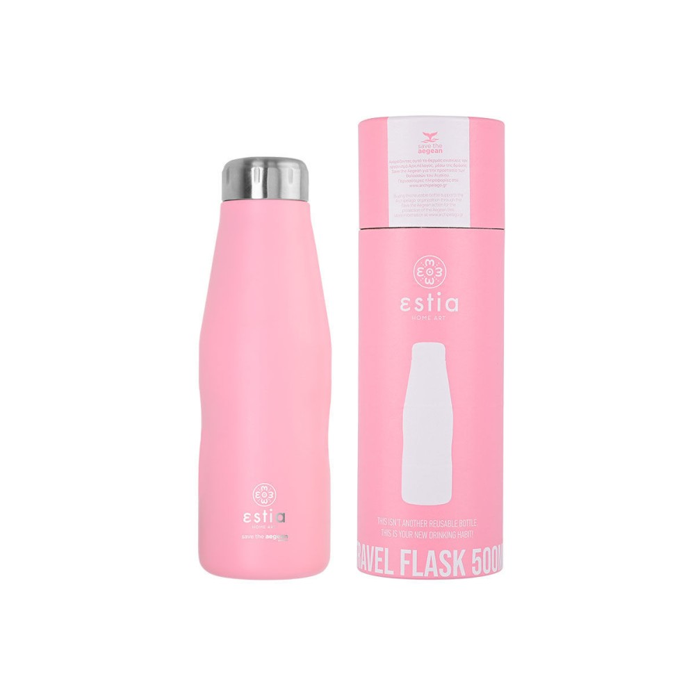 Θερμός Travel Flask 500ml Estia Save The Aegean Blossom Rose 01-7812