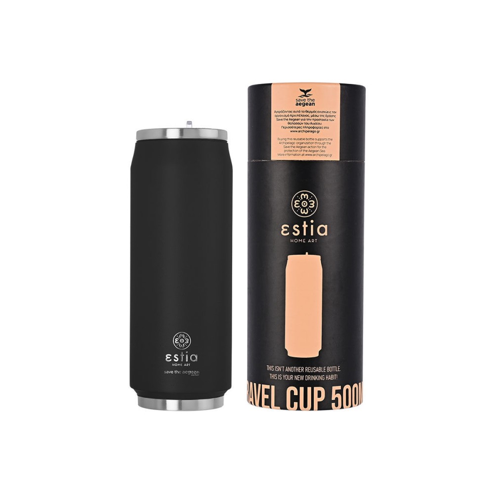 Θερμός Travel Cup Save The Aegean 500ml Midnight Black Estia 01-7843