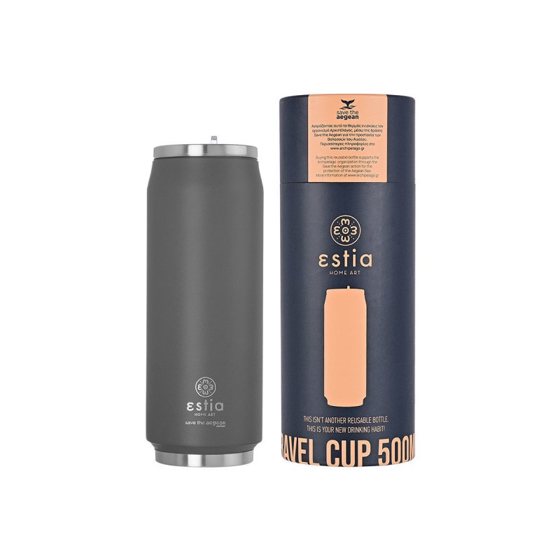 Θερμός Travel Cup Save The Aegean 500ml Fjord Grey Estia 01-9441