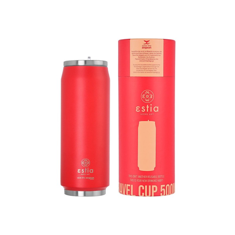 Θερμός Travel Cup 500ml Estia Save The Aegean Scarlet Red 01-9854