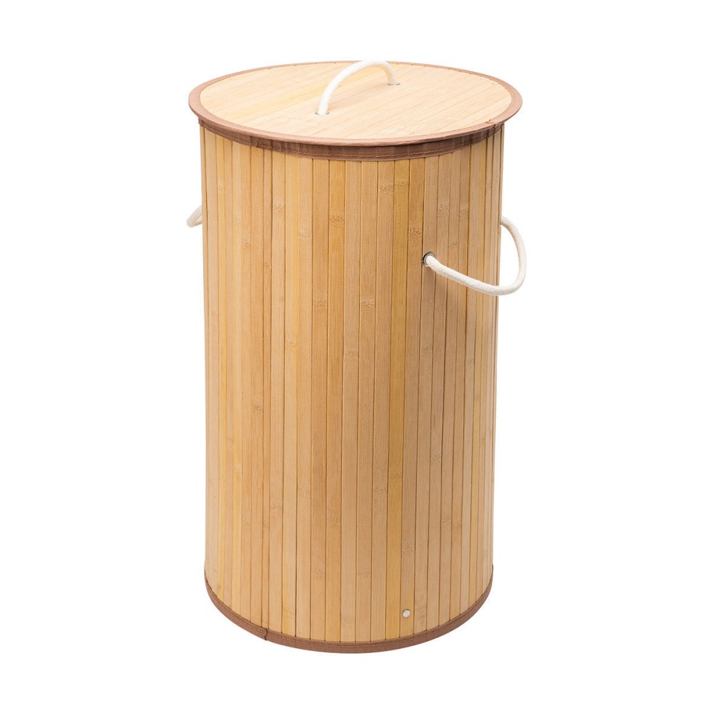 Καλάθι Απλύτων (Φ36x66) Πτυσσόμενο Στρογγυλό Estia Bamboo Essentials 02-12823