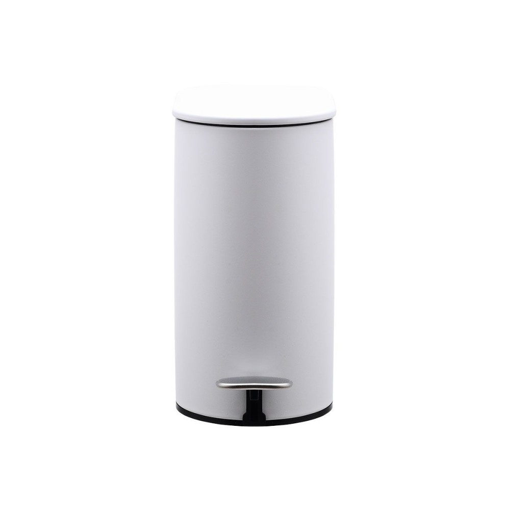 Κάδος Μπάνιου Slim Oval 5lt Μεταλλικό με μηχανισμό soft close ματ λευκό χρώμα Estia 02-14575