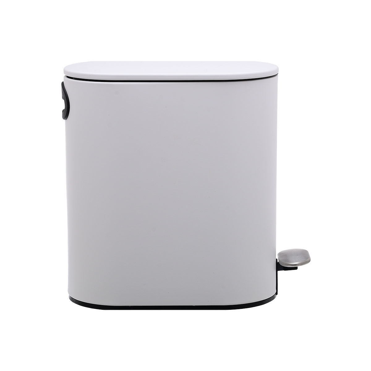 Κάδος Μπάνιου Slim Oval 5lt Μεταλλικό με μηχανισμό soft close ματ λευκό χρώμα Estia 02-14575