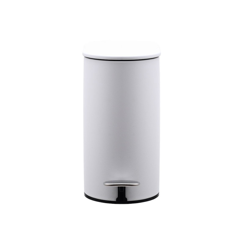 Κάδος Μπάνιου Slim Oval 5lt Μεταλλικό με μηχανισμό soft close ματ λευκό χρώμα Estia 02-14575