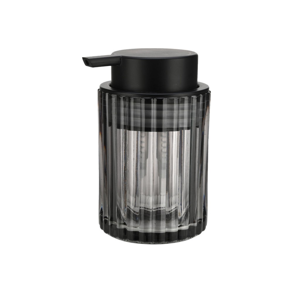 Estia Alivio Black Δοχείο Κρεμοσάπουνου 300ml (7.8x12.5) Γυάλινο Ανάγλυφο 02-28817