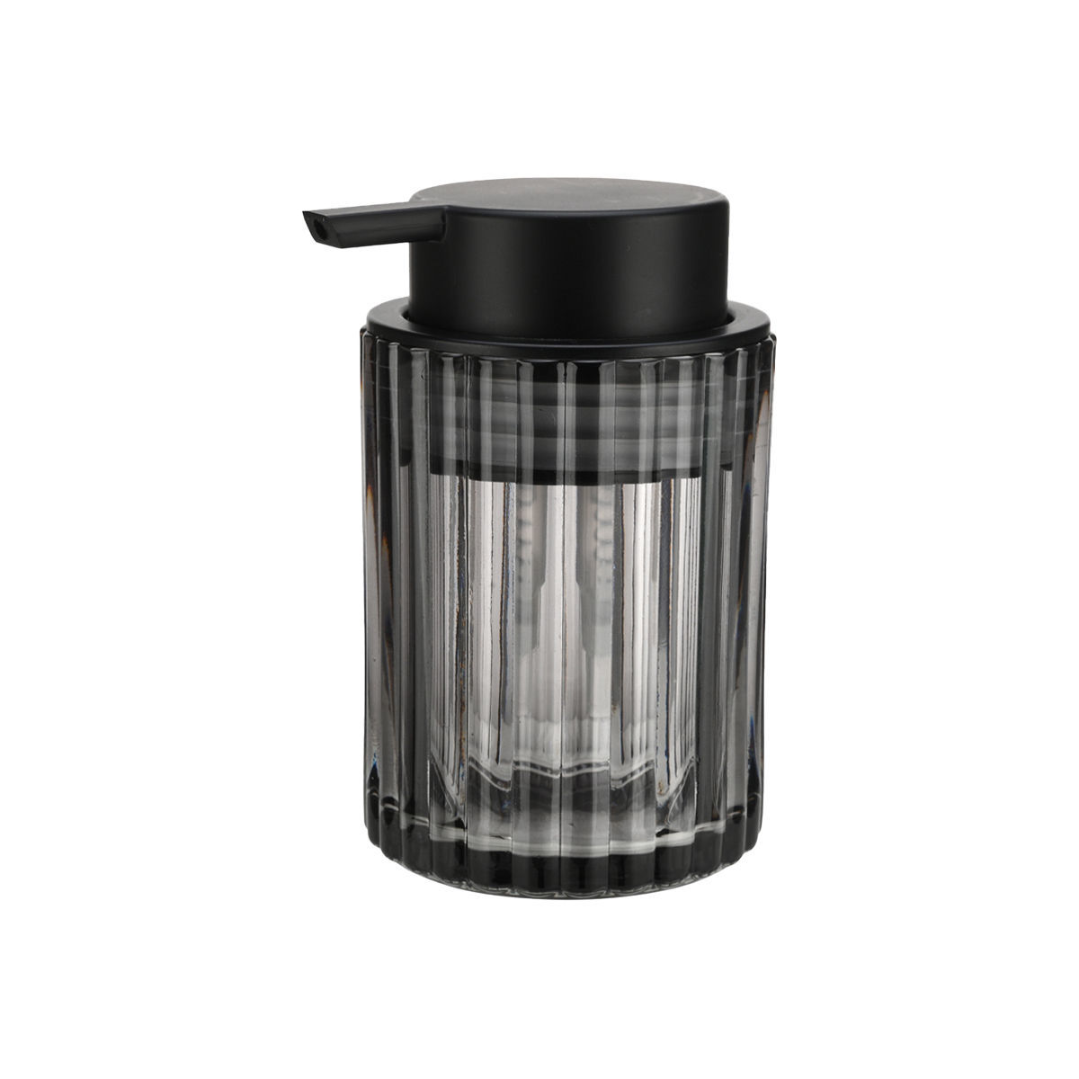 Estia Alivio Black Δοχείο Κρεμοσάπουνου 300ml (7.8x12.5) Γυάλινο Ανάγλυφο 02-28817