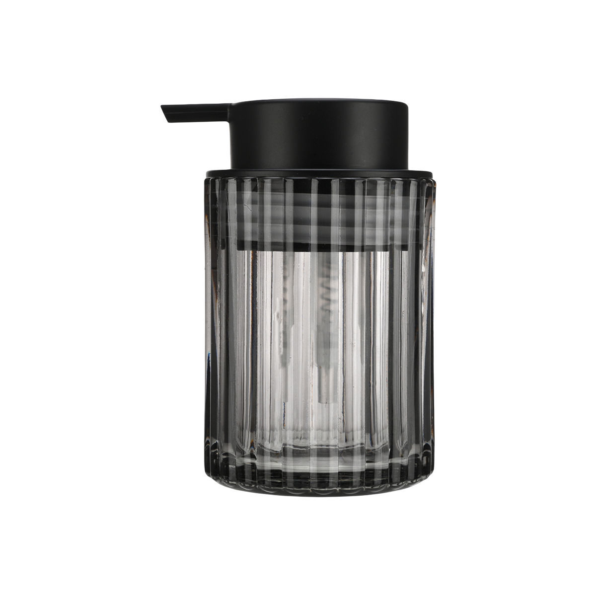 Estia Alivio Black Δοχείο Κρεμοσάπουνου 300ml (7.8x12.5) Γυάλινο Ανάγλυφο 02-28817