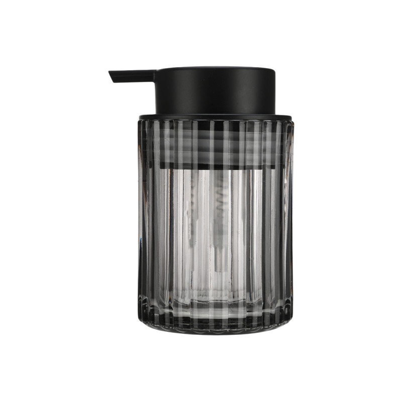Estia Alivio Black Δοχείο Κρεμοσάπουνου 300ml (7.8x12.5) Γυάλινο Ανάγλυφο 02-28817