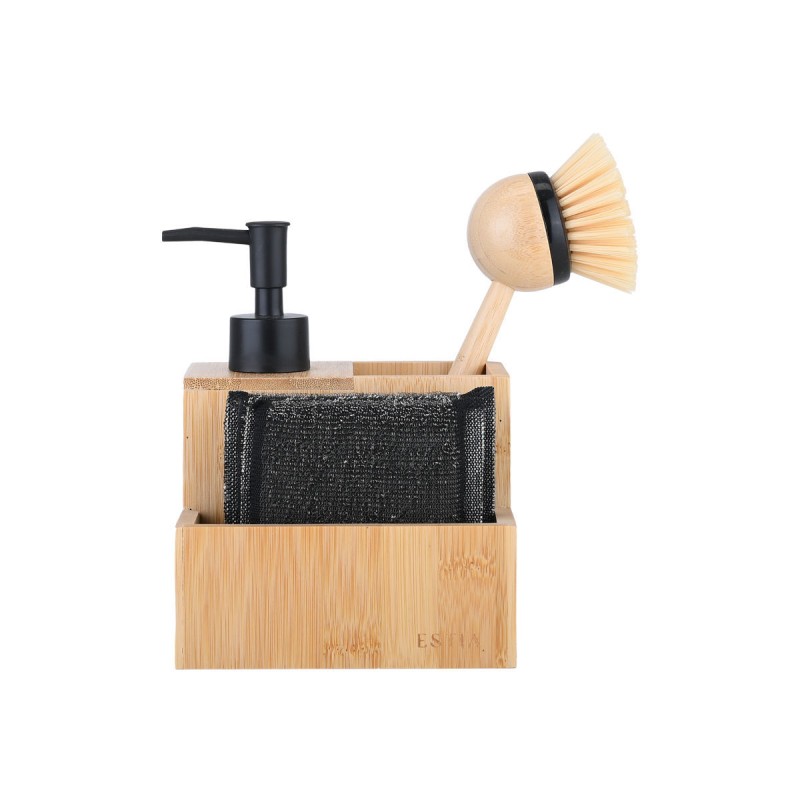 Estia Bamboo Essentials Δοχείο Υγρού Πιάτων (12.5x10.8x13.1) με Θήκη για Σφουγγάρι & Βούρτσα 02-31947