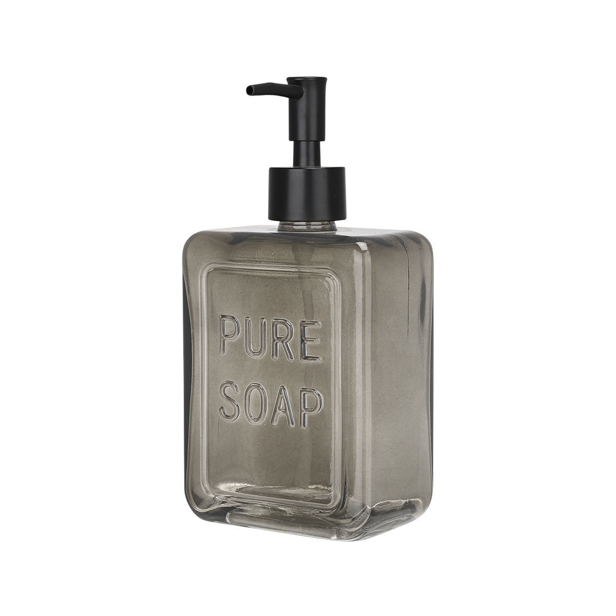 Estia Pure Soap Grey Δοχείο Κρεμοσάπουνου 520ml Γυάλινο