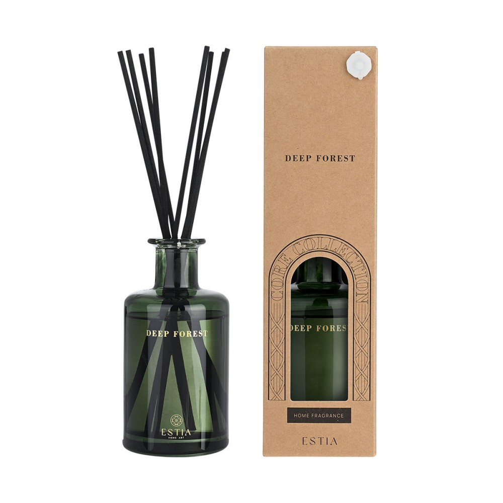 Estia Deep Forest Αρωματικό Χώρου 200ml με Sticks & Κομψό Γυάλινο Δοχείο