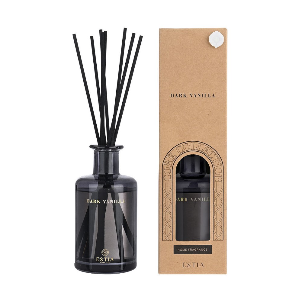 Estia Dark Vanilla Αρωματικό Χώρου 200ml με Sticks & Κομψό Γυάλινο Δοχείο