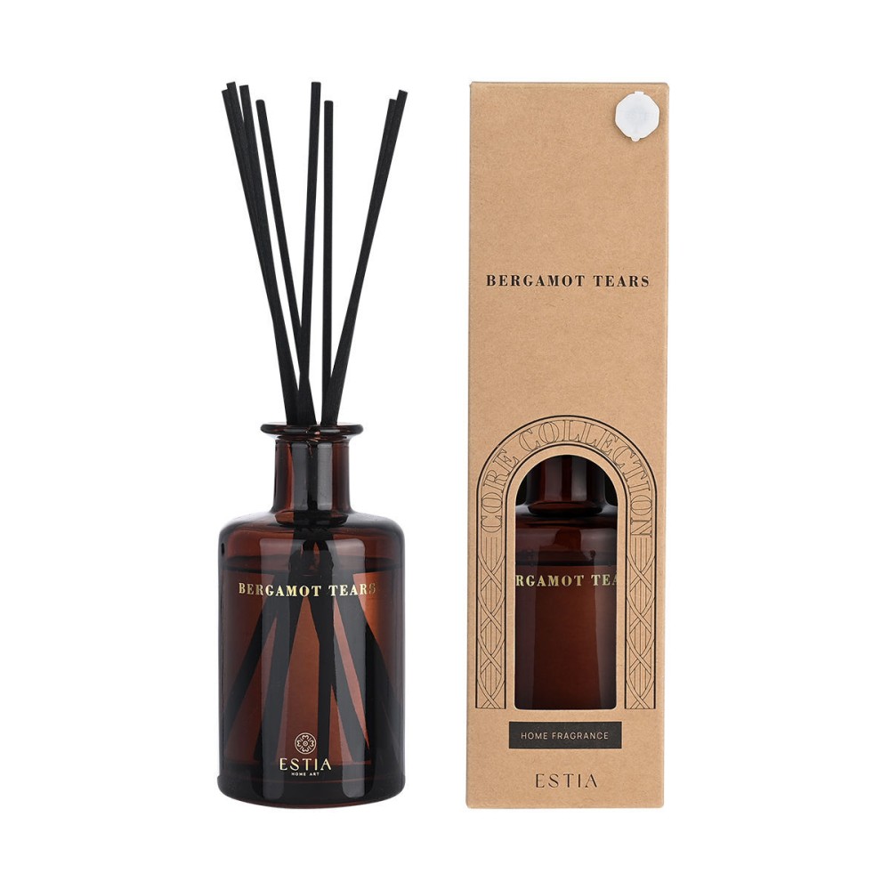 Estia Bergamot Tears Αρωματικό Χώρου 200ml με Sticks & Κομψό Γυάλινο Δοχείο