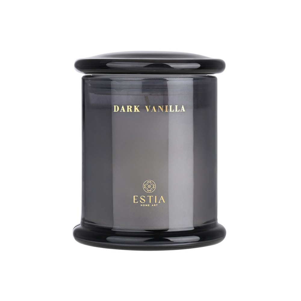 Estia Dark Vanilla Αρωματικό Κερί 227g σε Κομψό Γυάλινο Δοχείο με Καπάκι 