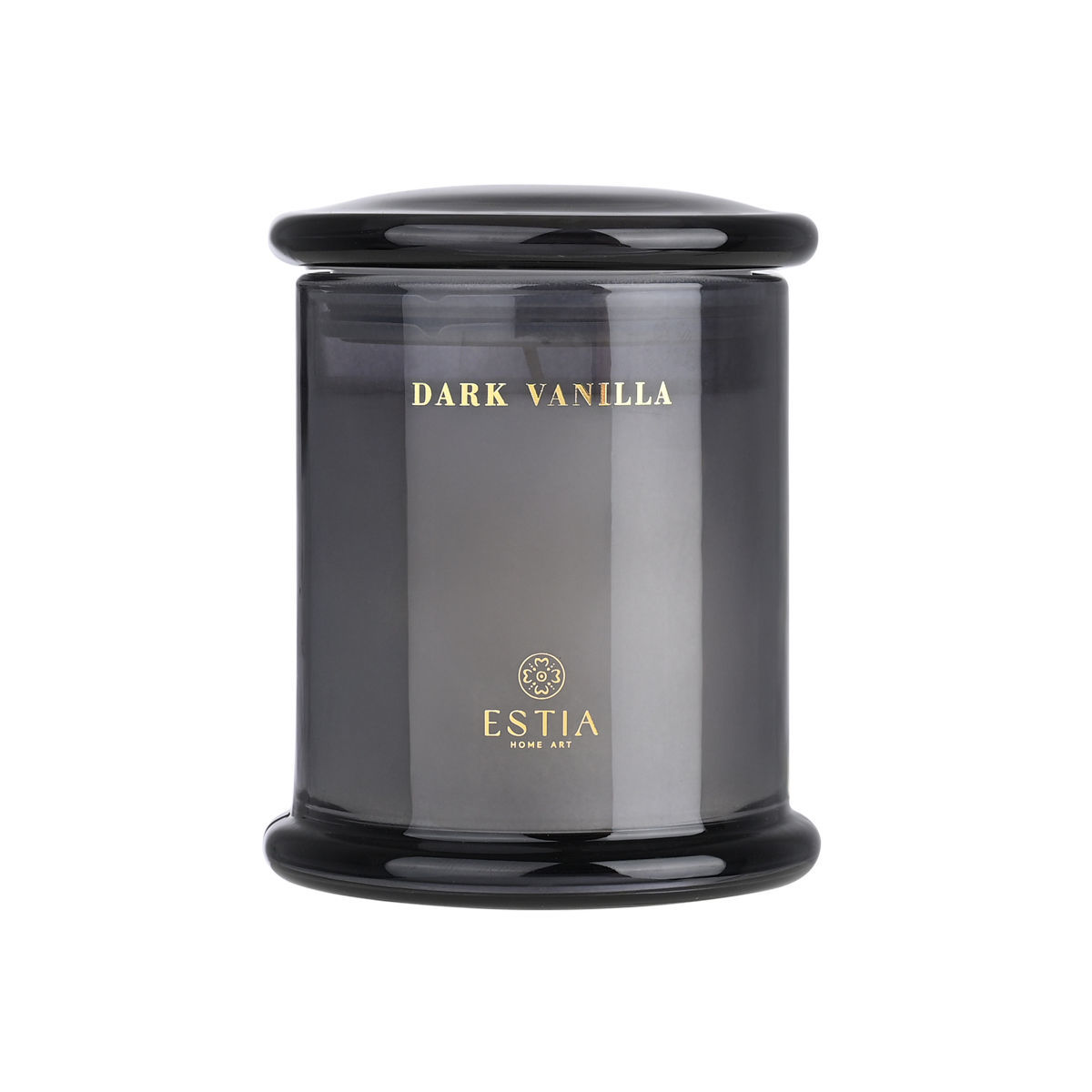 Estia Dark Vanilla Αρωματικό Κερί 227g σε Κομψό Γυάλινο Δοχείο με Καπάκι 