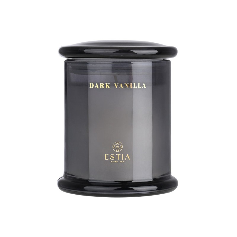 Estia Dark Vanilla Αρωματικό Κερί 227g σε Κομψό Γυάλινο Δοχείο με Καπάκι 