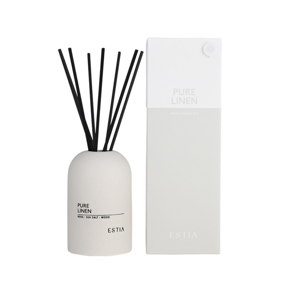 Estia Pure Linen Αρωματικό Χώρου 150ml με Sticks & Κομψό Δοχείο