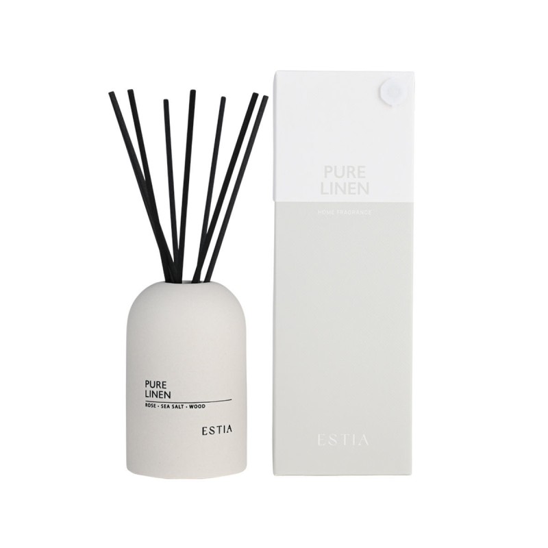 Estia Pure Linen Αρωματικό Χώρου 150ml με Sticks & Κομψό Δοχείο