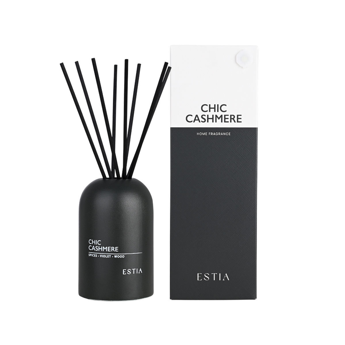 Estia Chic Cashmere Αρωματικό Χώρου 150ml με Sticks & Κομψό Δοχείο
