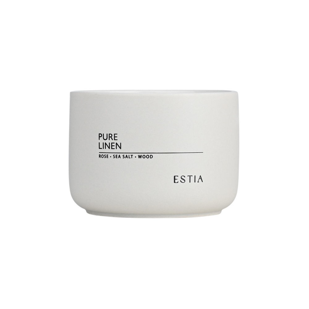 Estia Pure Linen αρωματικό Κερί 280g σε Κομψό Κεραμικό Δοχείο 