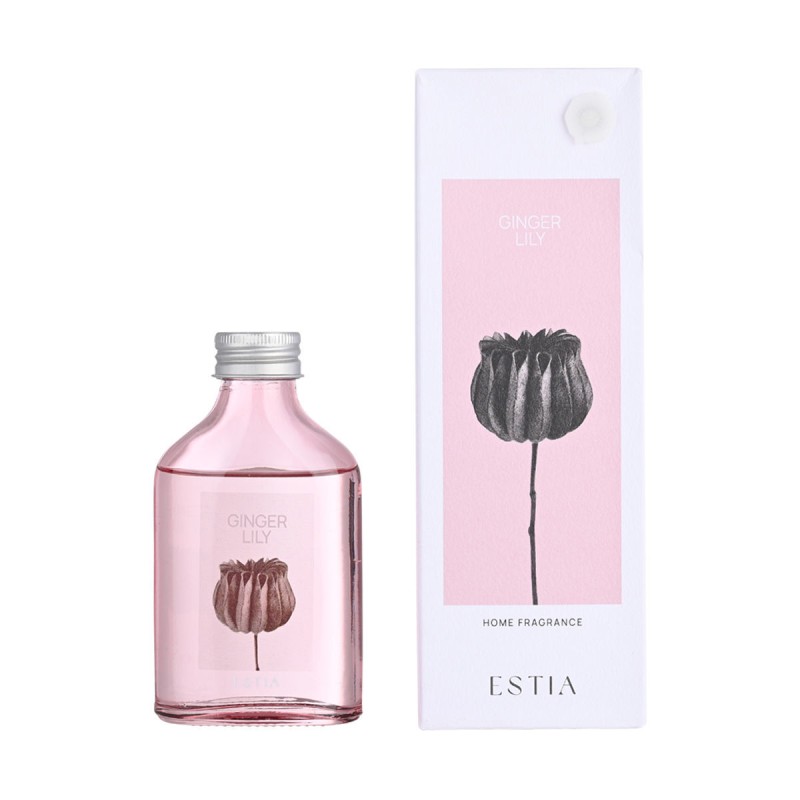 Estia Gingel Lily Αρωματικό Χώρου 200ml με Sticks & Κομψό Γυάλινο Δοχείο