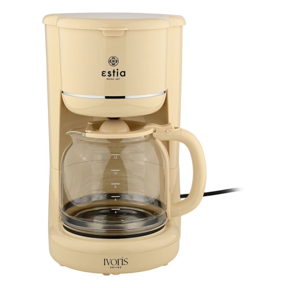 Estia Ivoris Καφετιέρα Φίλτρου 900W Πλαστική με Γυάλινη Κανάτα 1.5lt 06-19174