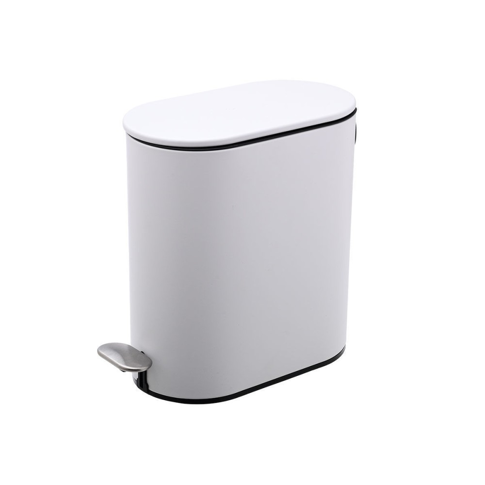 Estia Slim Mat White Σετ 6 Χαρτοδοχεία Μπάνιου Ξενοδοχείου 5Lt Μεταλλικά Soft Close