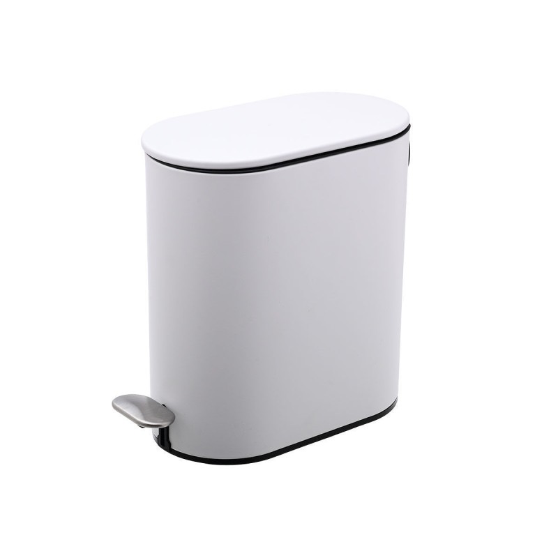 Estia Slim Mat White Σετ 6 Χαρτοδοχεία Μπάνιου Ξενοδοχείου 5Lt Μεταλλικά Soft Close