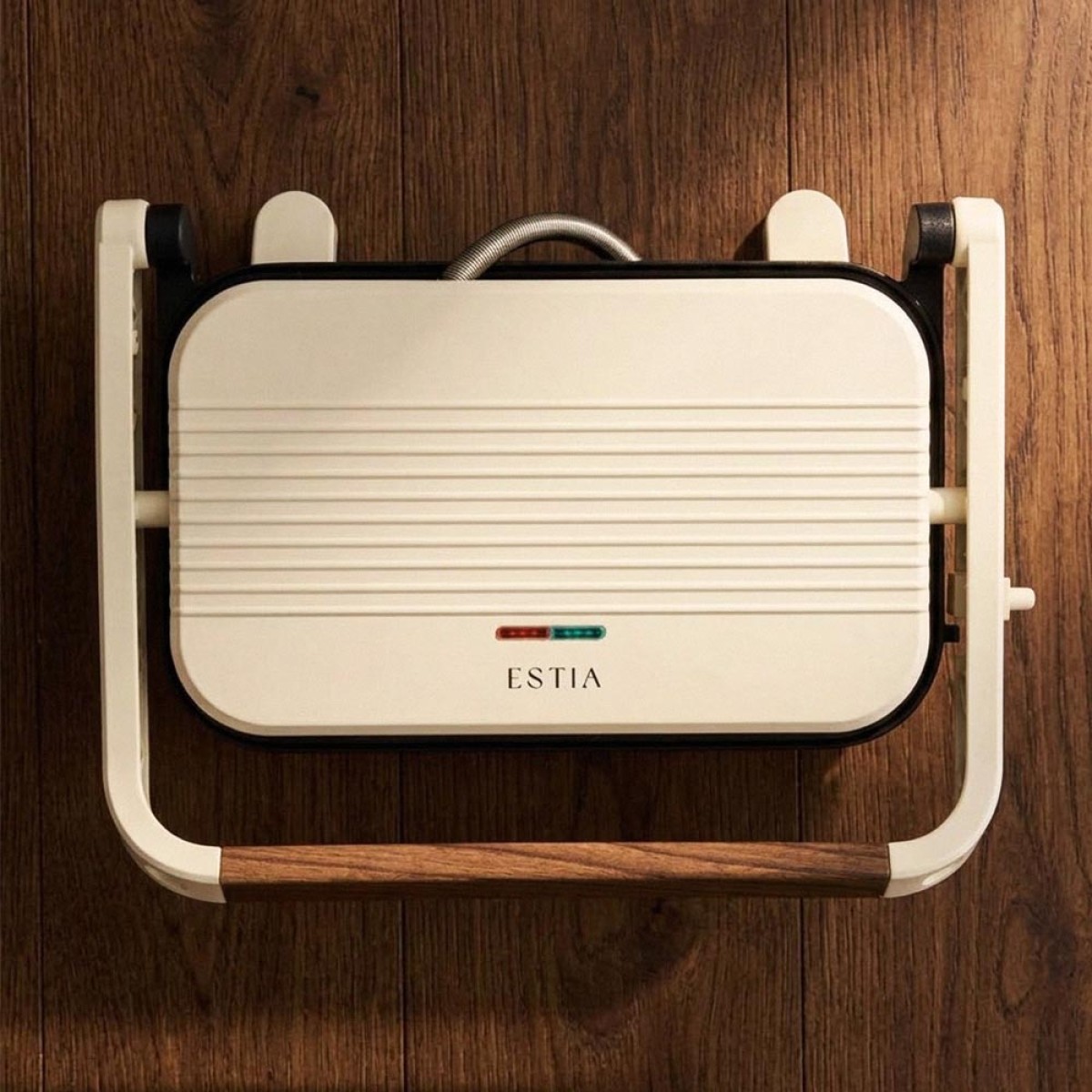 ESTIA Τοστιέρα με Αντικολλητικές Πλάκες Grill 1300W 2 Θέσεων – Pure Cream
