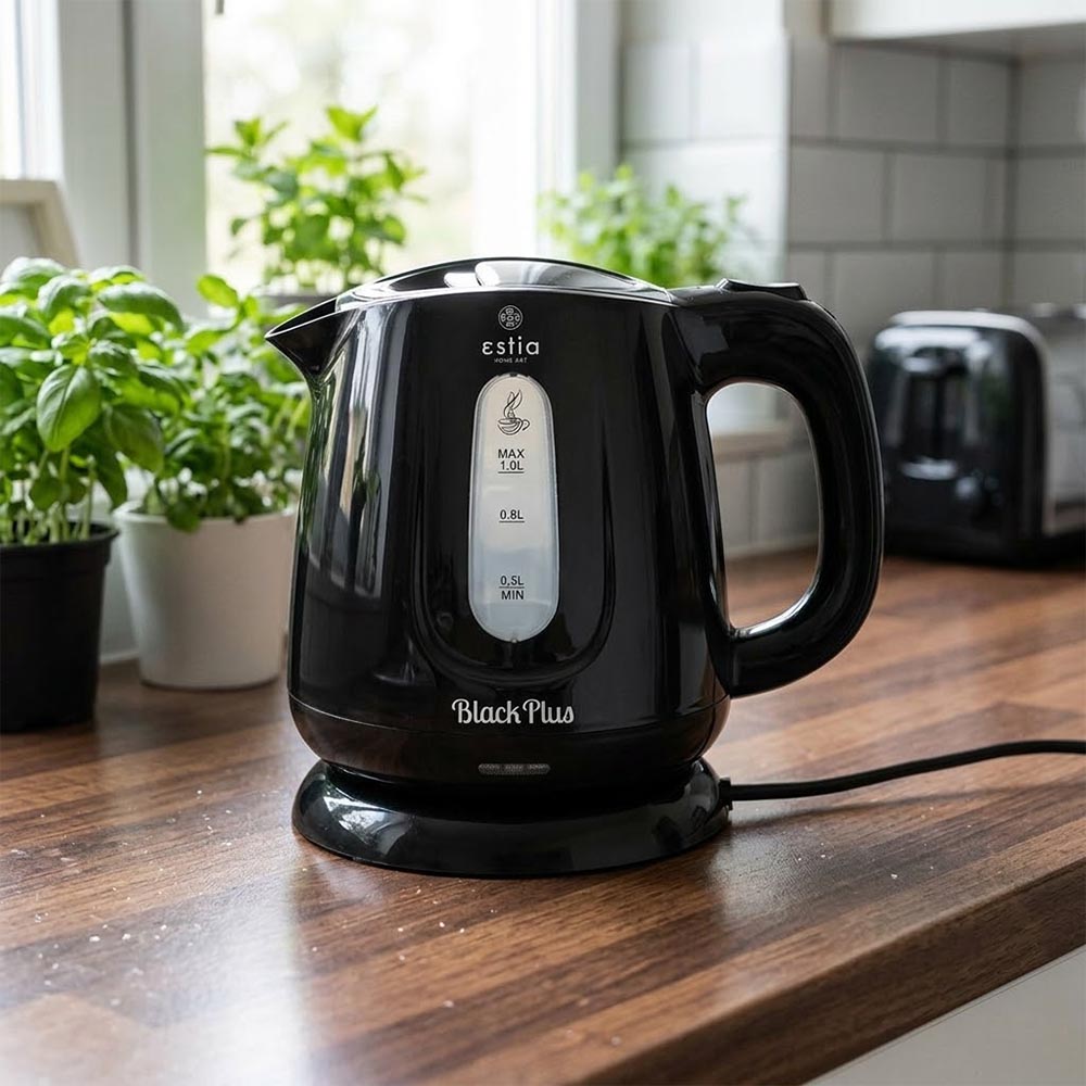 Estia Black Plus Βραστήρας 1100W Πλαστικός με Χωρητικότητα 1Lt