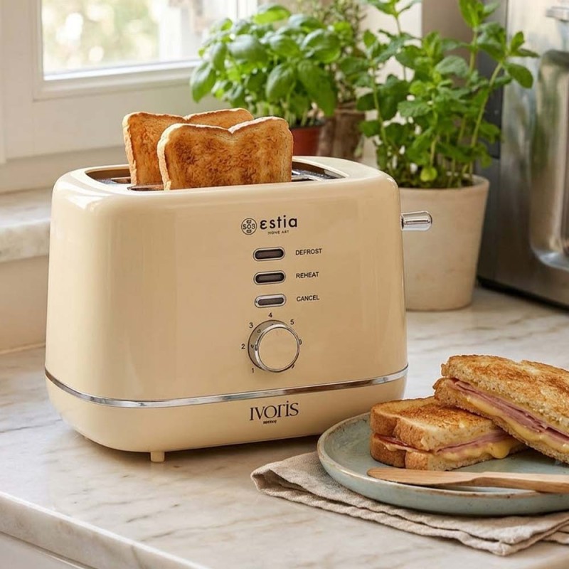 Estia Ivoris Φρυγανιέρα 850W 2 Θέσεων με 7 Επίπεδα Ψησίματος