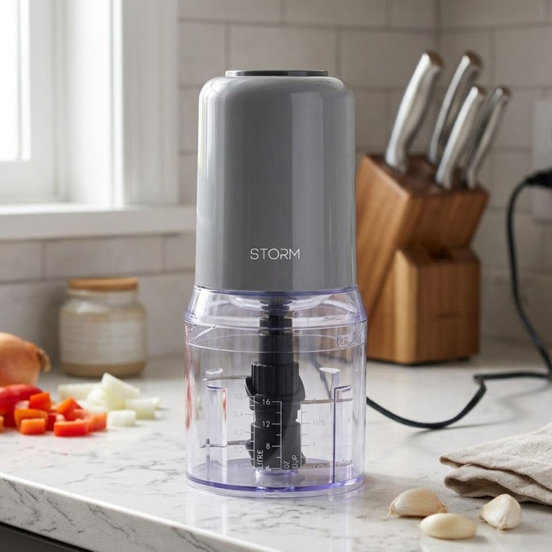 Estia Storm Grey Πολυκόπτης 400W με 4 Ανοξείδωτες Λεπίδες, 2 Ταχύτητες & Στεγανό Δοχείο 500ml