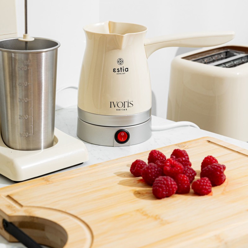 Estia Ivoris Ηλεκτρικό Μπρίκι 1000W με Αποσπώμενη Βάση 360° – Ιδανικό για Ελληνικό Καφέ